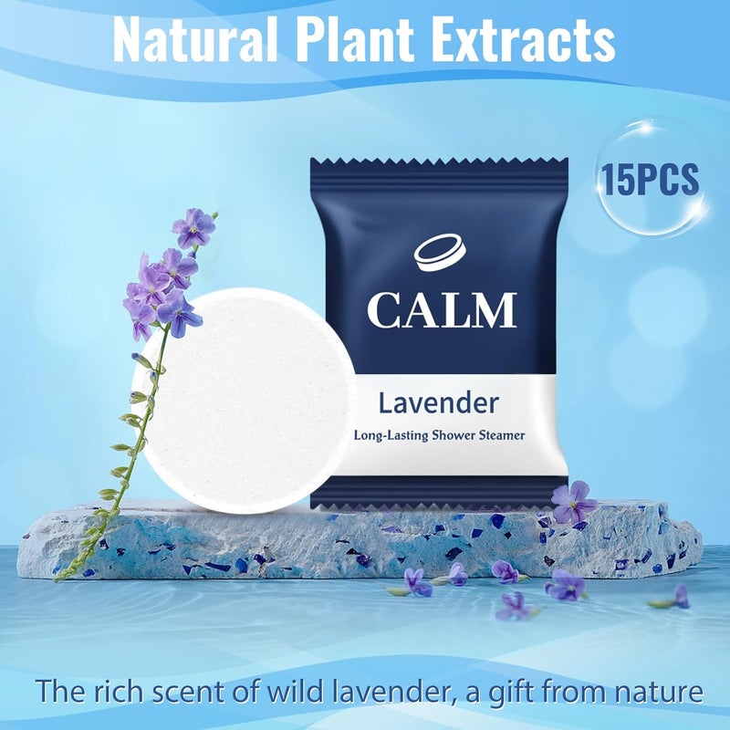 TranquilBliss Shower Steamers 30 Pack Shower Bombs with Lavender Scent, Self-Care Presents for Women Who Have Everything, Relaxation Birthday Presents for Women, Valentines Day Presents for Her - Image 2